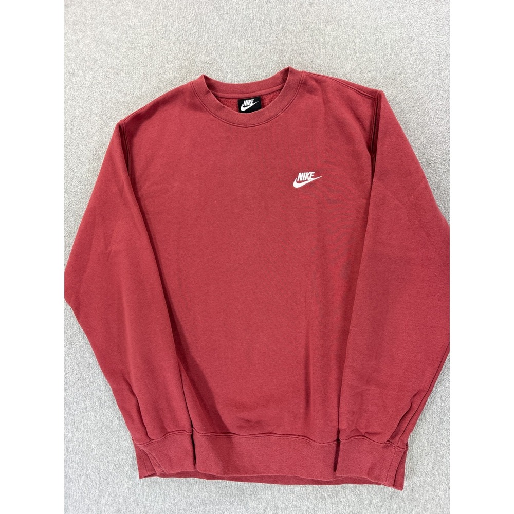 Nike Midweight Stitched Logo Crew Sweatshirt (Men's Medium) Clay Red